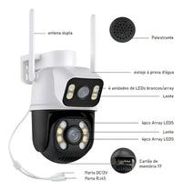Câmera De Segurança Wifi Smart Camera BM-IP173 Ip Dual Camera Com Resolução 1080p Branco/preto
