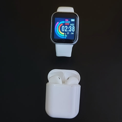 Kit Smartwatch D20S 2024 + Fone Bluetoorth Inpods I12 TWS