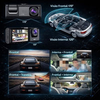 Câmera Veicular Black Box Full HD 3 Canais
