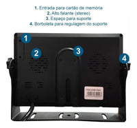 Monitor Veicular 7 Polegadas Ahd Para 4 Cameras C/ Gravação