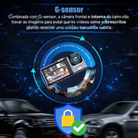 Câmera Veicular Black Box Full HD 3 Canais