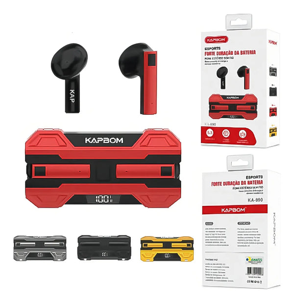 Fone De Ouvido Bluetooth Sem Fio Gamer Sport EJ-S8 Microfone Tws