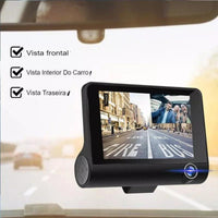 Camera Veicular Automotiva Gravação Full Hd Frontal Ré Lcd 4