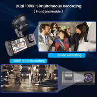 Dvr Automotivo Câmera Frontal Interna Ré Grava Imagem E Som