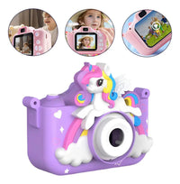 Camera Digital Infantil Queda Fotos Jogo Unicórnio Alça