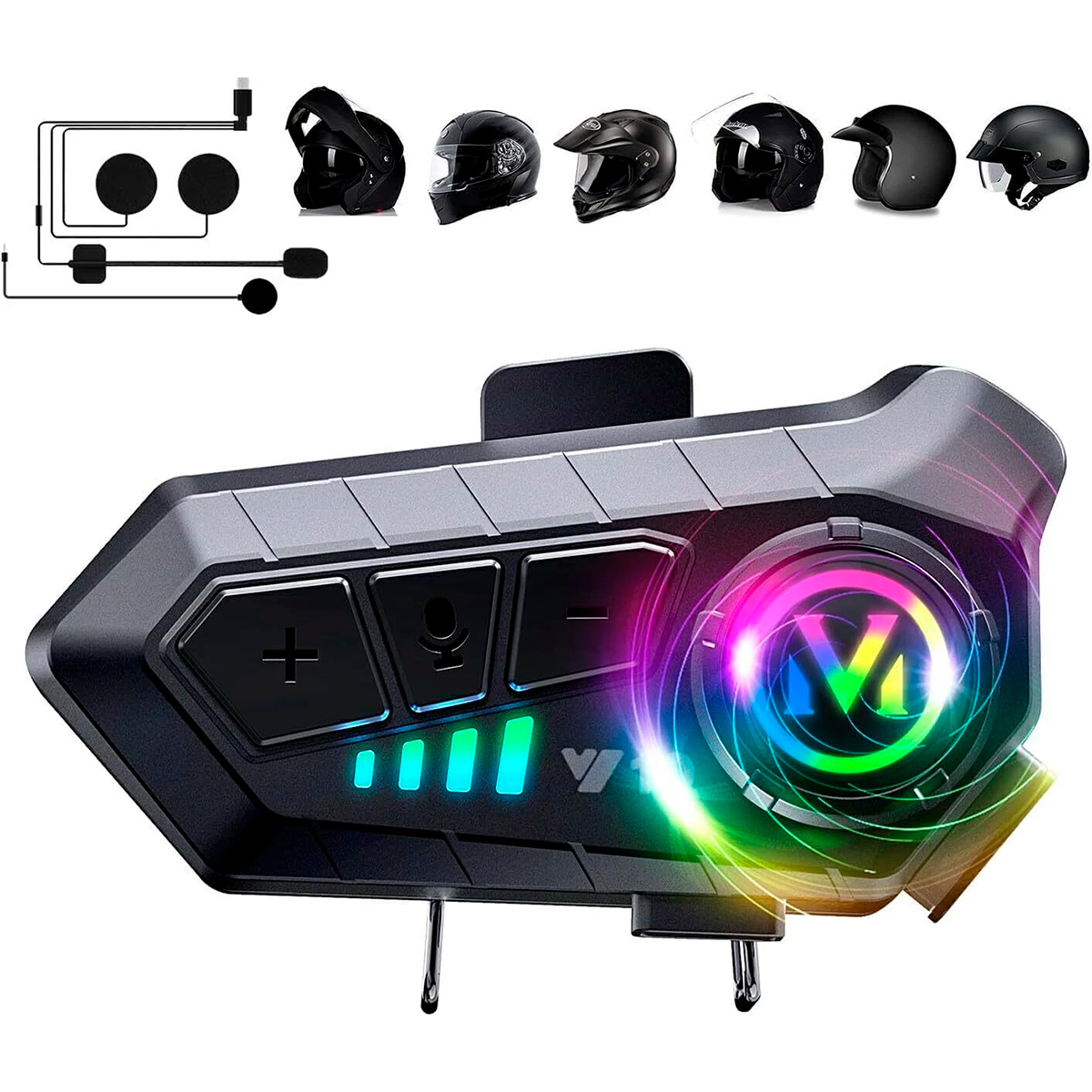 Fone de ouvido sem fio Bluetooth para capacete de motocicleta com microfone