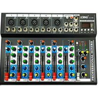 Mesa Som Lelong 7 Canais Bluetooth Usb C/ Equalizador Le-709 + Microfone Condensador Tomate MT-1026 C/ Braço Articulado de mesa