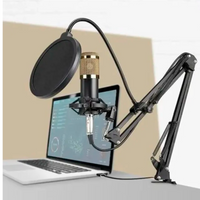 Mesa Som Lelong 7 Canais Bluetooth Usb C/ Equalizador Le-709 + Microfone Condensador Tomate MT-1026 C/ Braço Articulado de mesa