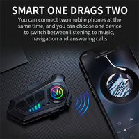 Fone de ouvido sem fio Bluetooth para capacete de motocicleta com microfone