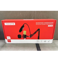 Mesa Som Lelong 7 Canais Bluetooth Usb C/ Equalizador Le-709 + Microfone Condensador Tomate MT-1026 C/ Braço Articulado de mesa