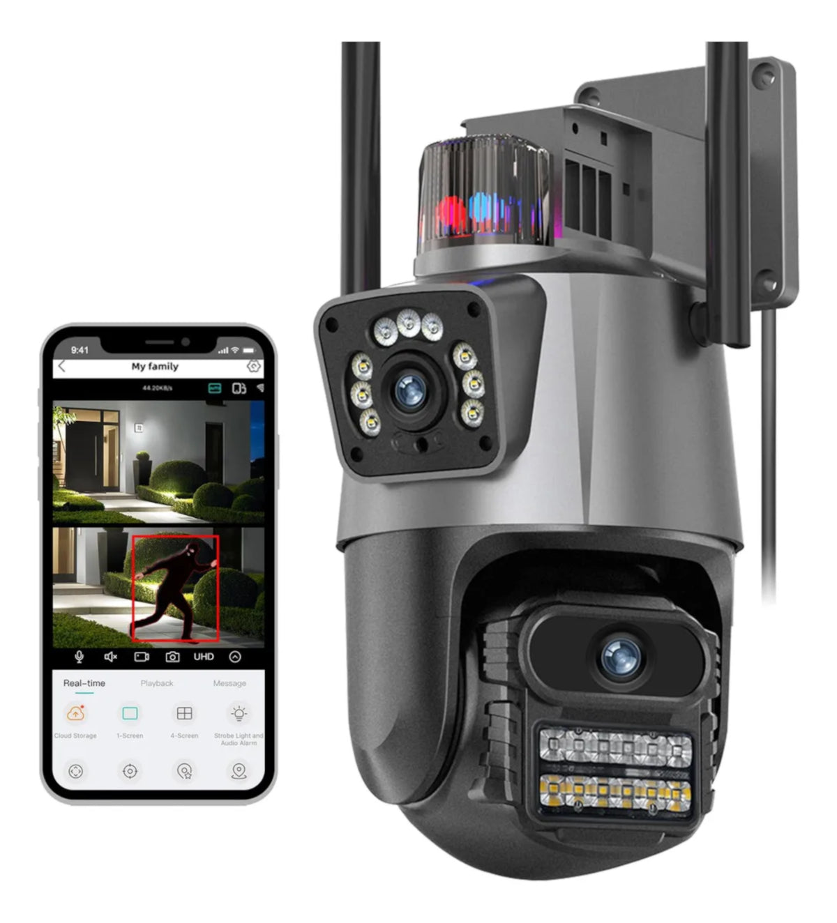 Camera de Segurança P11 INTAX Wifi 6 Mp 4k Lente Dupla Vigilância