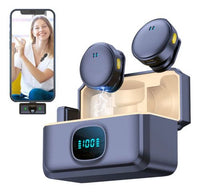 Microfone Lapela Sem Fio Magnético Android e IOS Duplo Ante Ruído