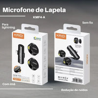 Microfone Lapela Kaidi KMF4 Com Imã Anti Ruido Redondo