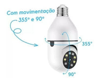 Câmera Segurança Ip 360 Lâmpada Wi-fi Visão Noturna Áudio Hd