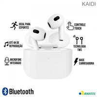 Fone Bluetooth 5.3 Kaidi KD-789 TWS Sem Fio Estéreo